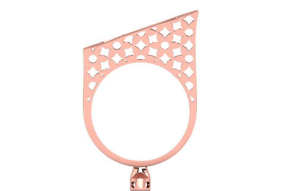 Vintage Filigree Ring STL OBJ FBX Renders Details 3D print model_1