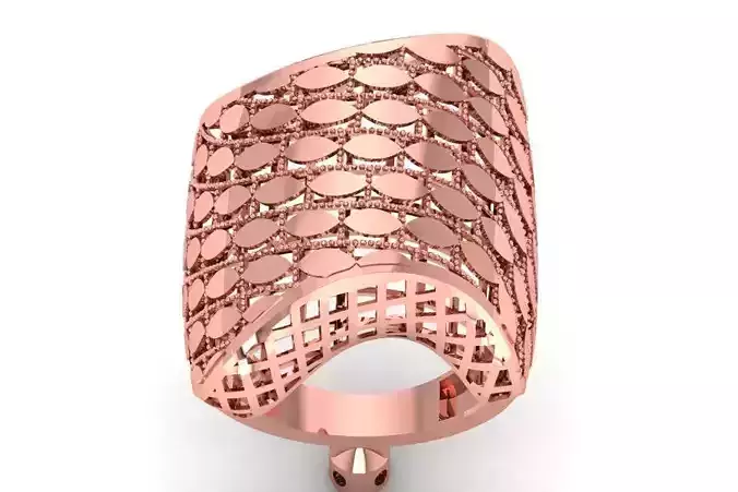 Vintage Filigree Ring STL OBJ FBX Renders Details