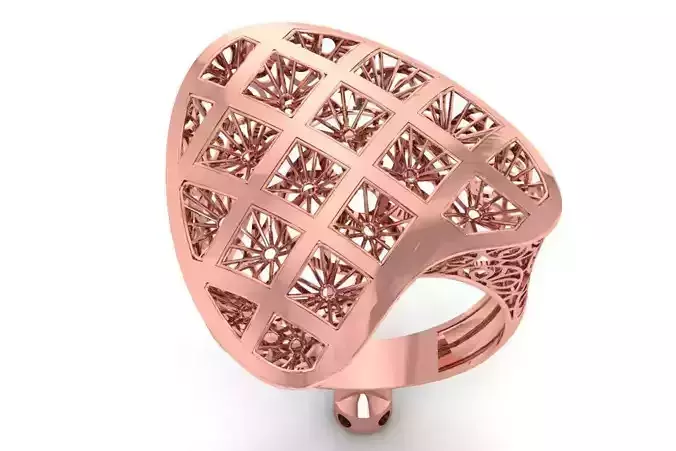 Vintage Filigree Ring STL OBJ FBX Renders Details