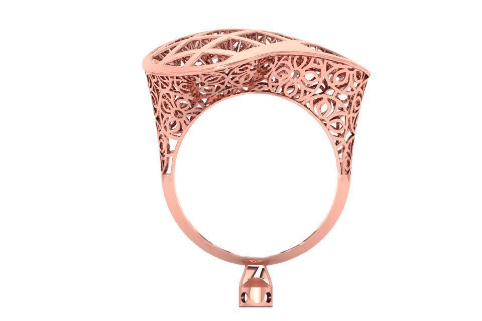 Vintage Filigree Ring STL OBJ FBX Renders Details 3D print model_3