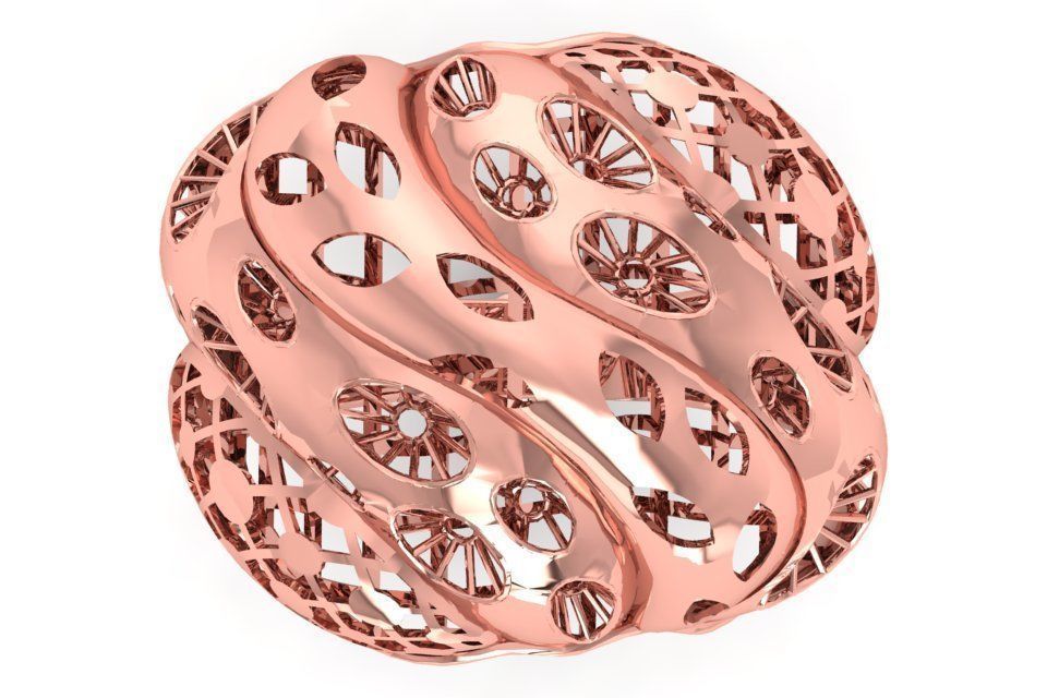 Vintage Filigree Ring STL OBJ FBX Renders Details 3D print model_2