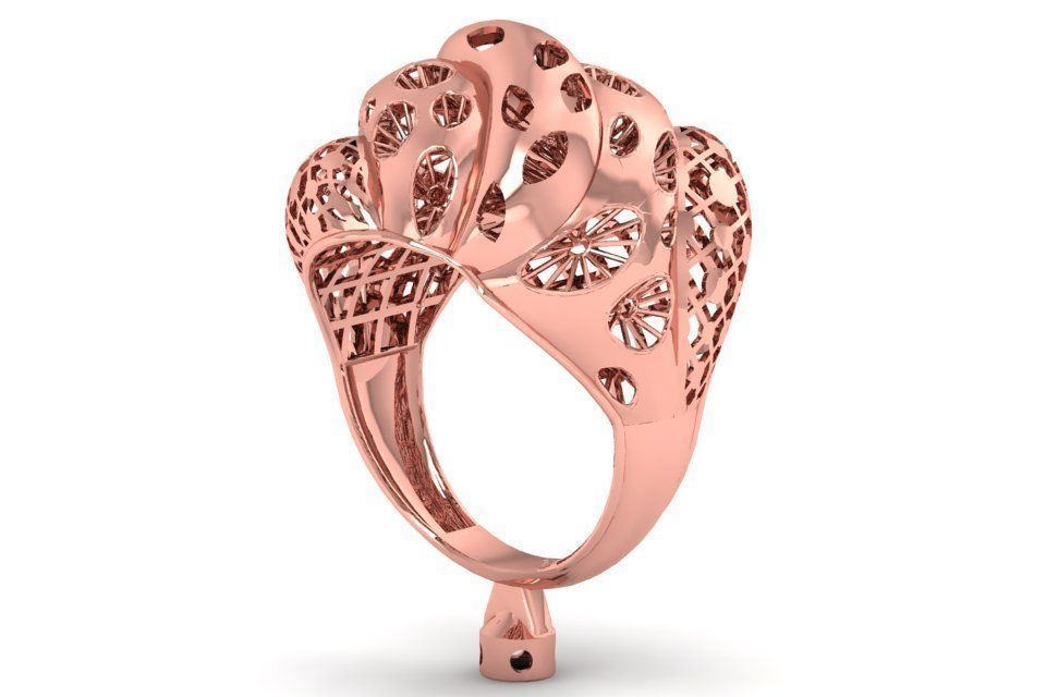 Vintage Filigree Ring STL OBJ FBX Renders Details 3D print model_1