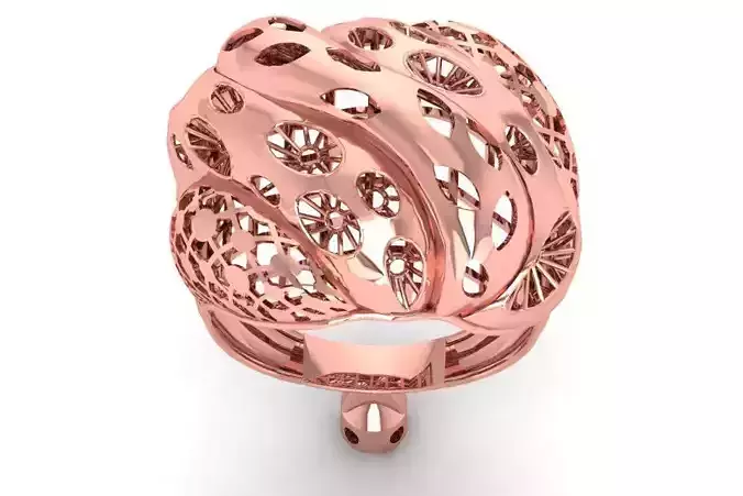 Vintage Filigree Ring STL OBJ FBX Renders Details