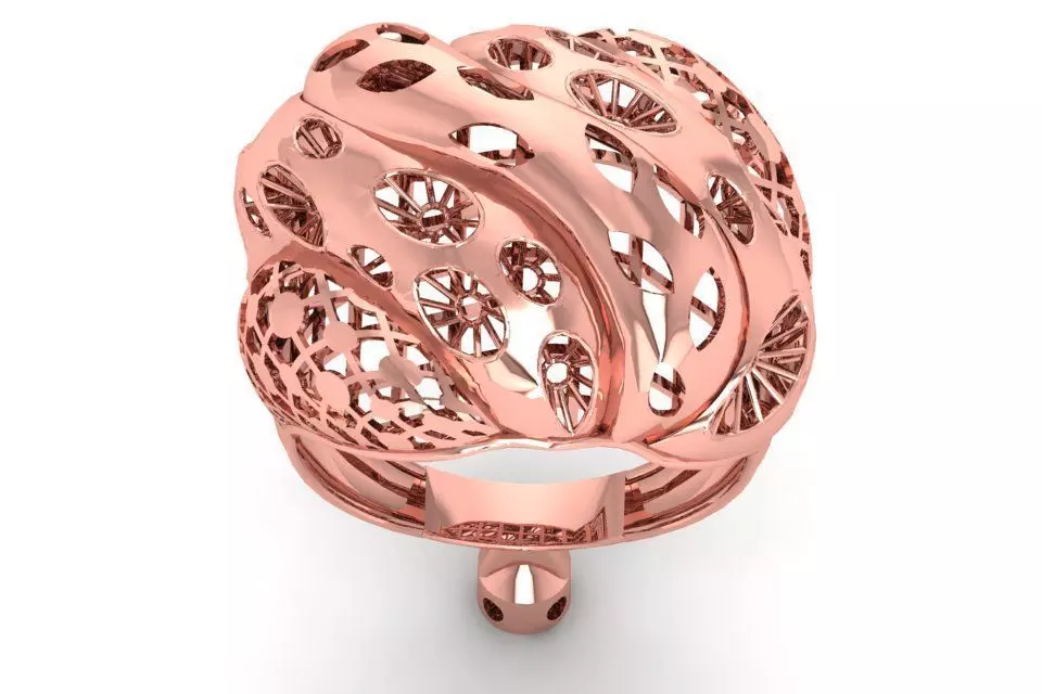 Vintage Filigree Ring STL OBJ FBX Renders Details 3D print model_0