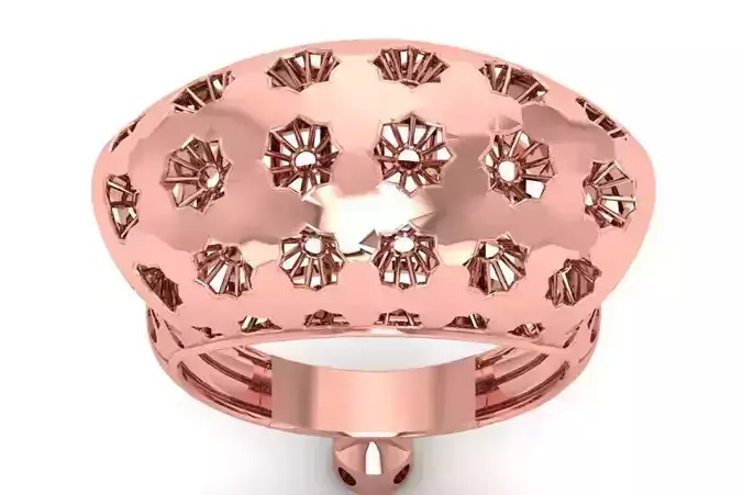 Vintage Filigree Ring STL OBJ FBX Renders Details