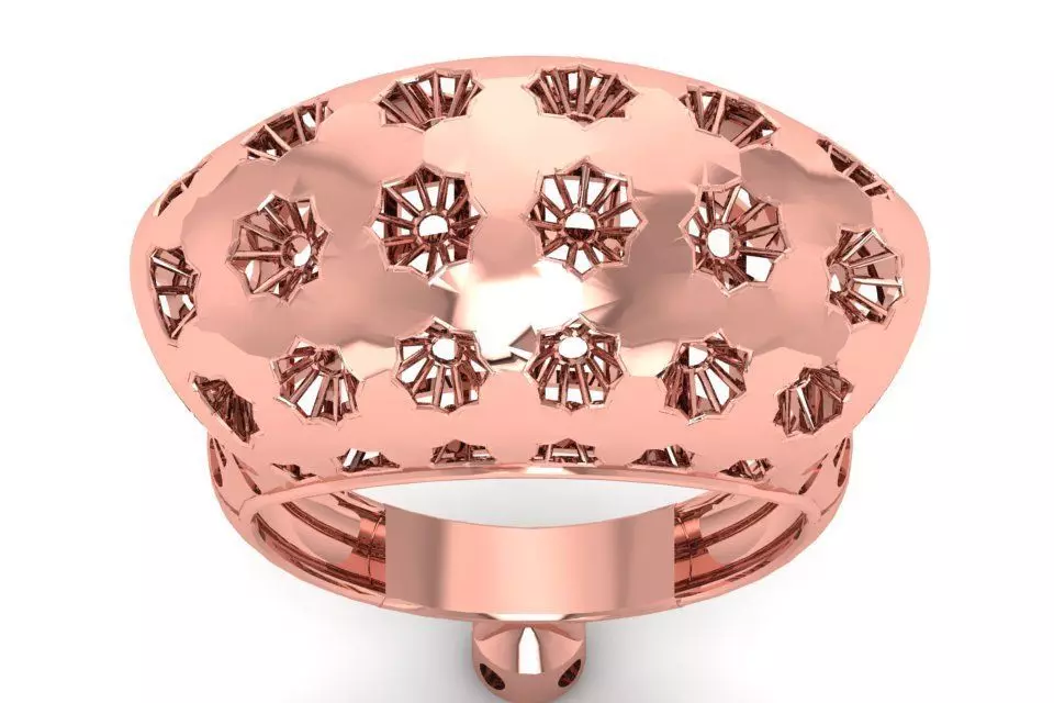 Vintage Filigree Ring STL OBJ FBX Renders Details 3D print model_0