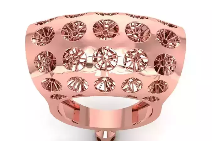 Vintage Filigree Ring STL OBJ FBX Renders Details