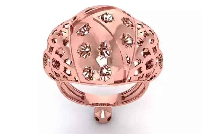 Vintage Filigree Ring STL OBJ FBX Renders Details