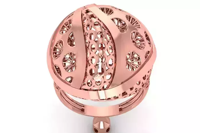 Vintage Filigree Ring STL OBJ FBX Renders Details