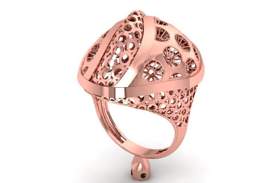 Vintage Filigree Ring STL OBJ FBX Renders Details 3D print model_3