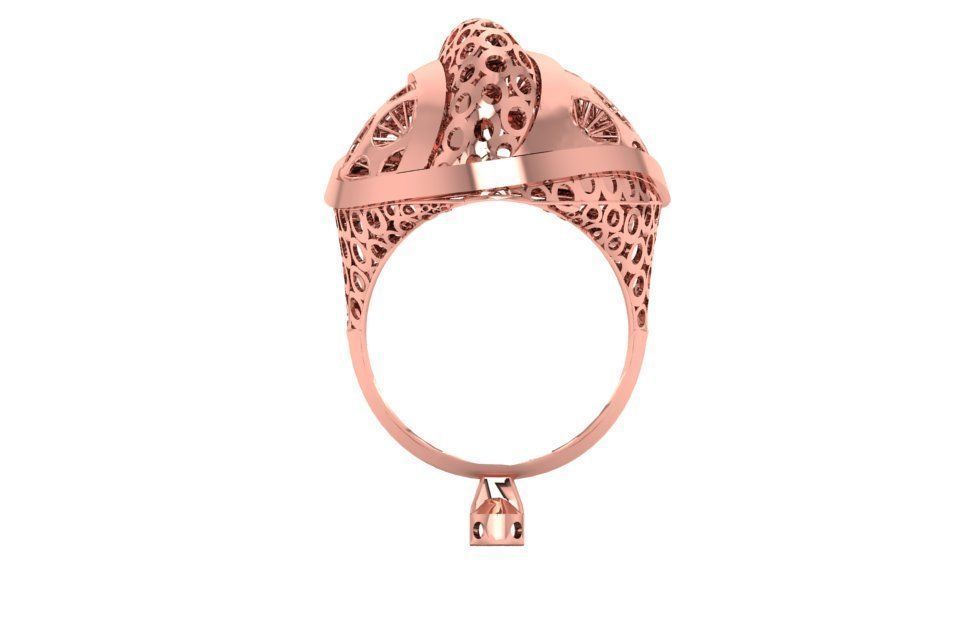 Vintage Filigree Ring STL OBJ FBX Renders Details 3D print model_1