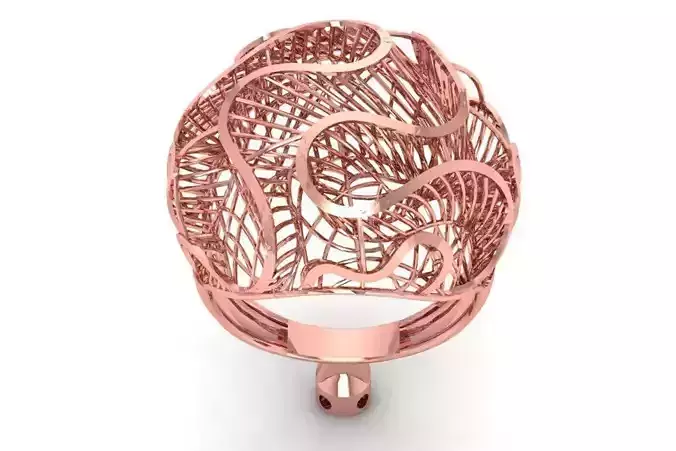 Vintage Filigree Ring STL OBJ FBX Renders Details