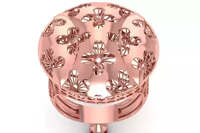 Vintage Filigree Ring STL OBJ FBX Renders Details