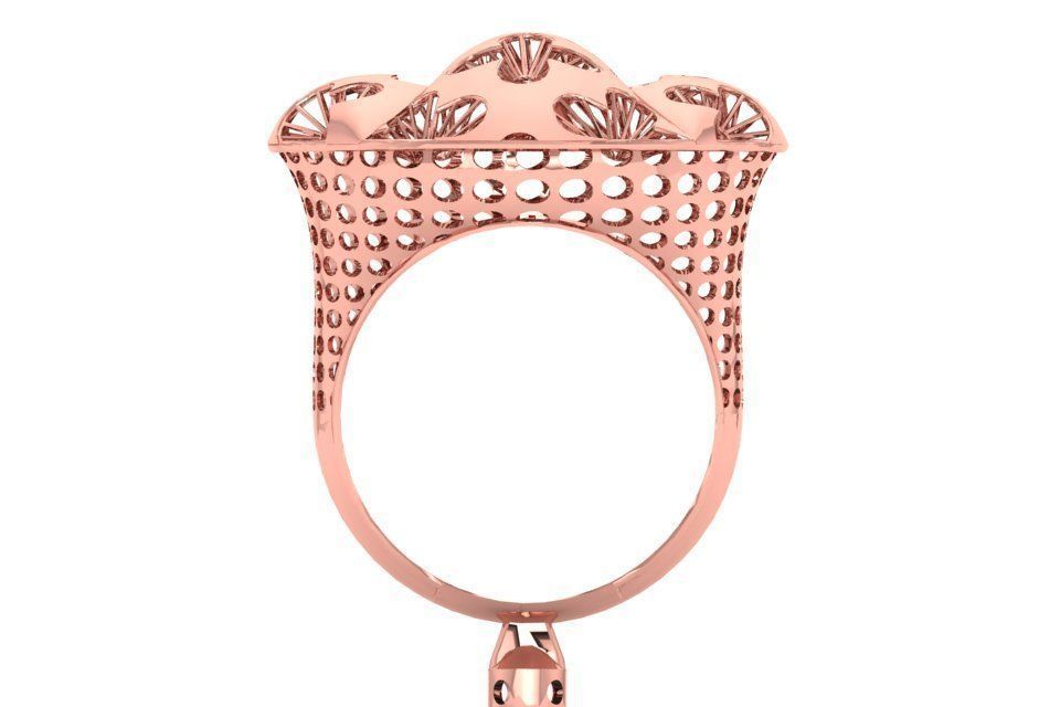 Vintage Filigree Ring STL OBJ FBX Renders Details 3D print model_3