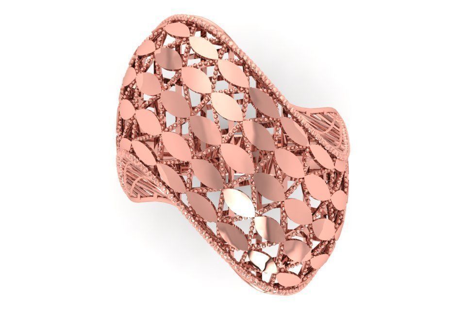 Vintage Filigree Ring STL OBJ FBX Renders Details 3D print model_1