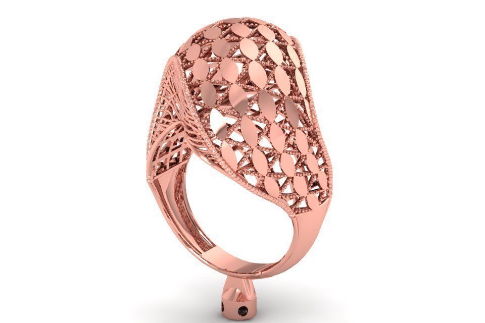 Vintage Filigree Ring STL OBJ FBX Renders Details 3D print model_3