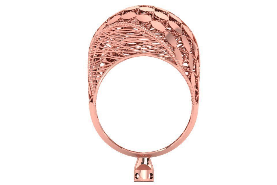 Vintage Filigree Ring STL OBJ FBX Renders Details 3D print model_2