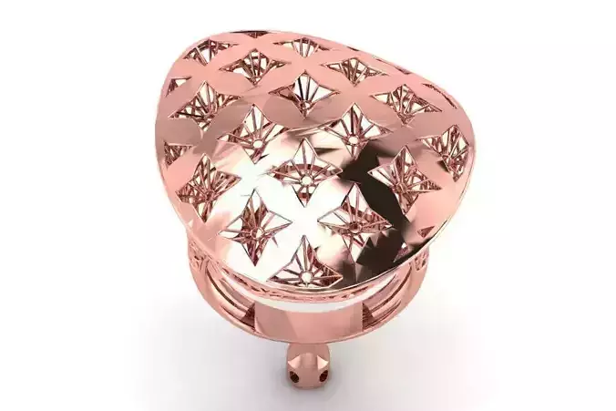 Vintage Filigree Ring STL OBJ FBX Renders Details