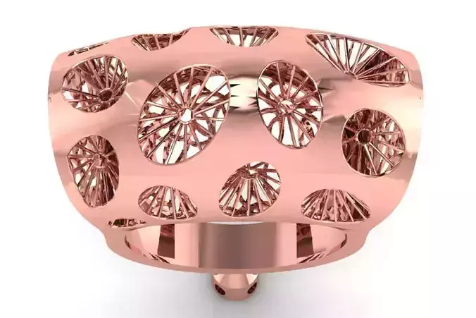 Vintage Filigree Ring STL OBJ FBX Renders Details