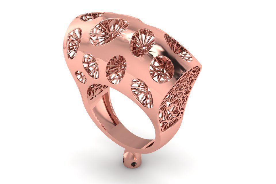 Vintage Filigree Ring STL OBJ FBX Renders Details 3D print model_1