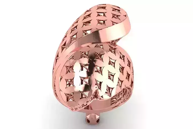 Vintage Filigree Ring STL OBJ FBX Renders Details