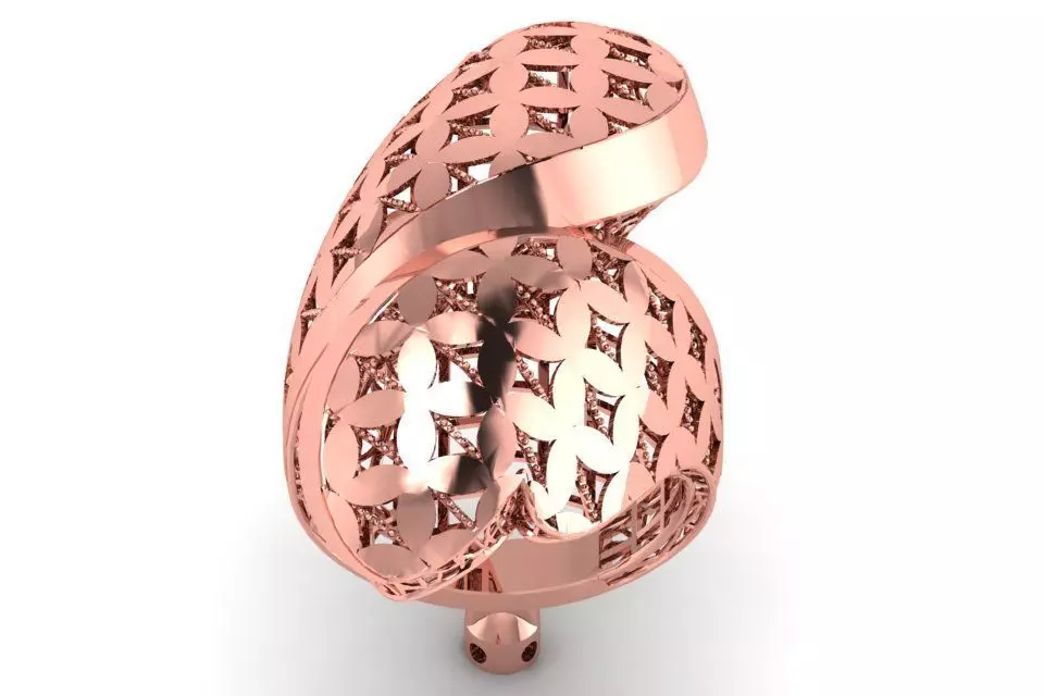 Vintage Filigree Ring STL OBJ FBX Renders Details 3D print model_0