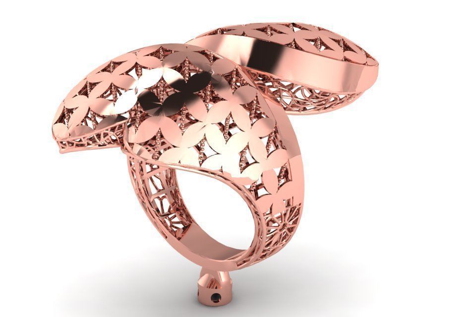 Vintage Filigree Ring STL OBJ FBX Renders Details 3D print model_1