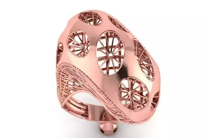 Vintage Filigree Ring STL OBJ FBX Renders Details