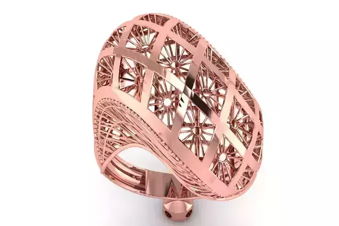 Vintage Filigree Ring STL OBJ FBX Renders Details