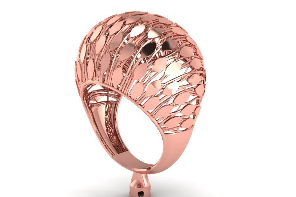 Vintage Filigree Ring STL OBJ FBX Renders Details 3D print model_2