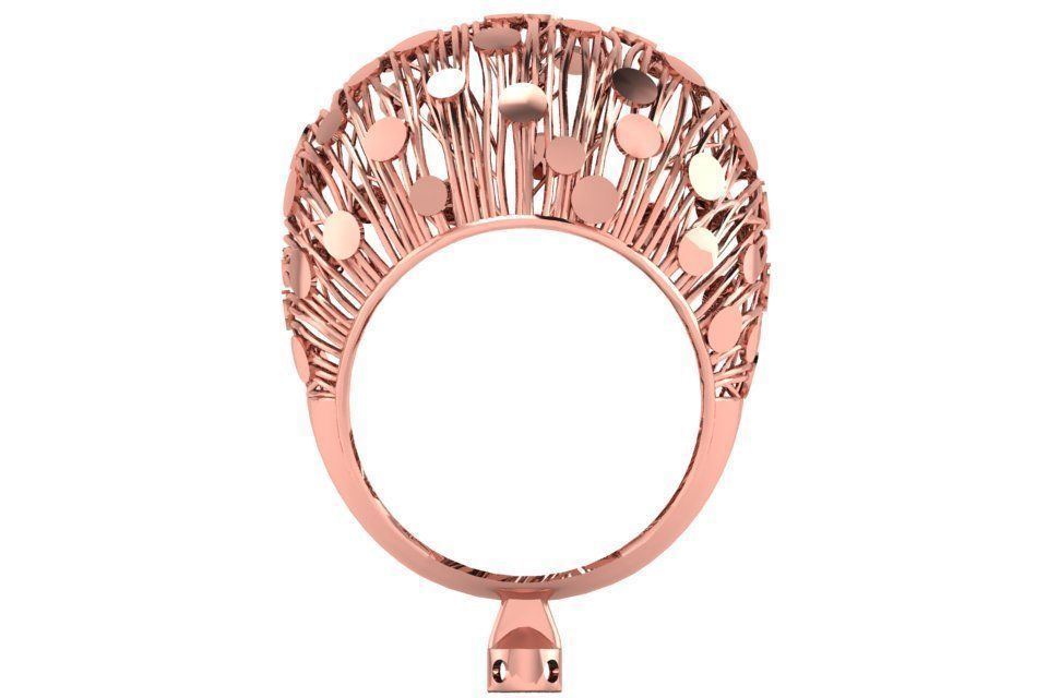 Vintage Filigree Ring STL OBJ FBX Renders Details 3D print model_1