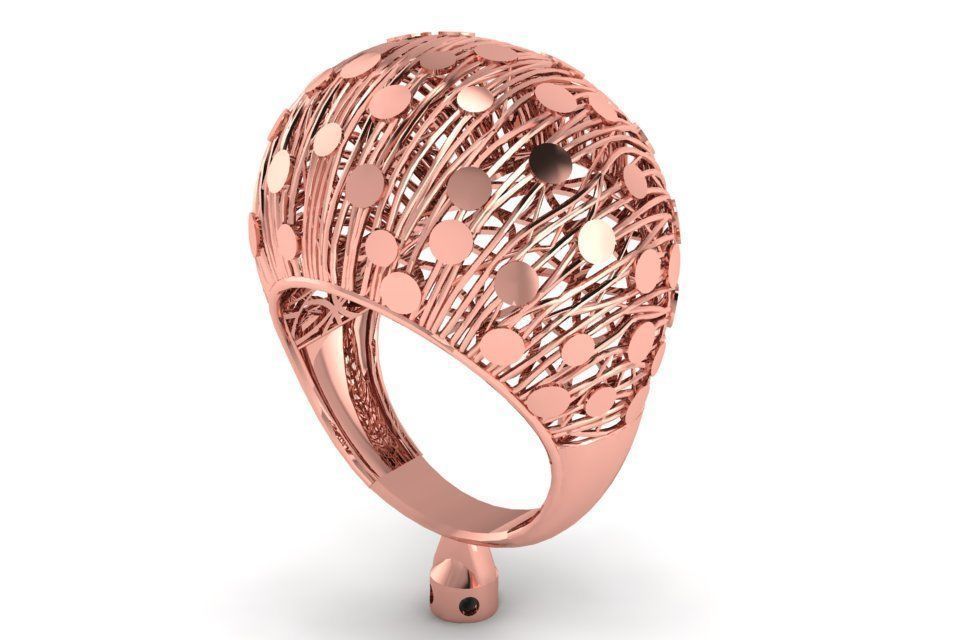 Vintage Filigree Ring STL OBJ FBX Renders Details 3D print model_2