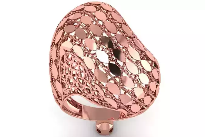 Vintage Filigree Ring STL OBJ FBX Renders Details