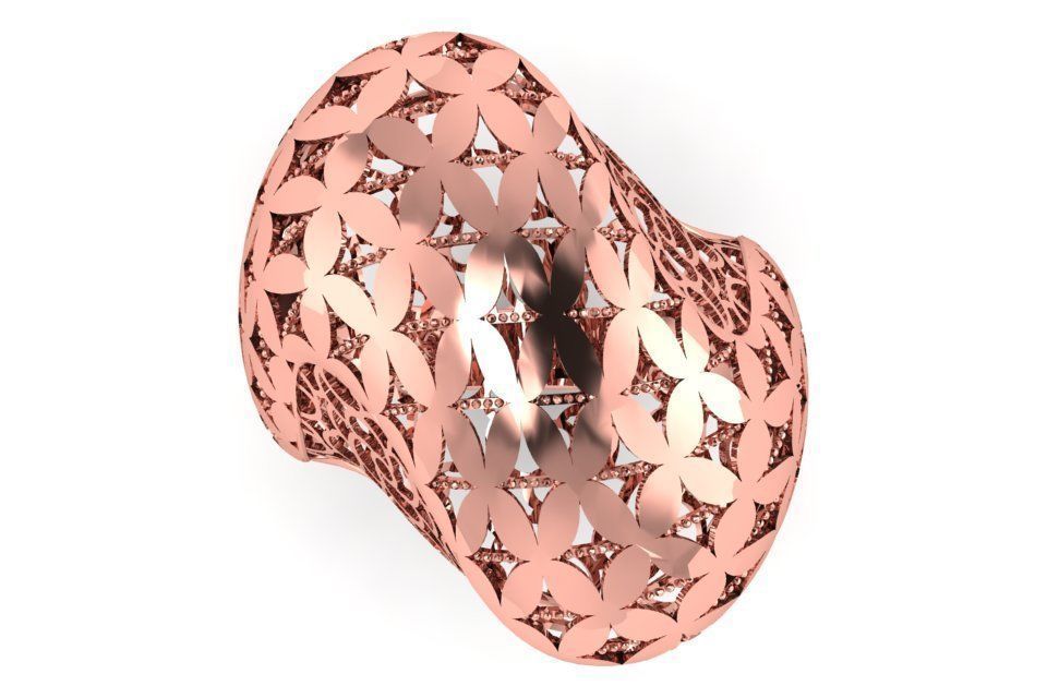 Vintage Filigree Ring STL OBJ FBX Renders Details 3D print model_1