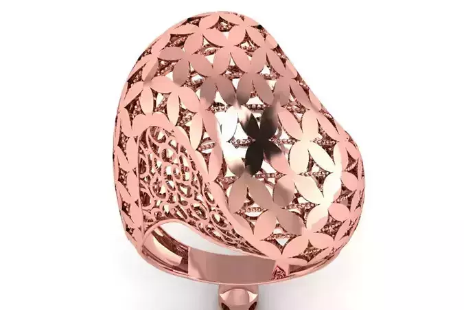 Vintage Filigree Ring STL OBJ FBX Renders Details