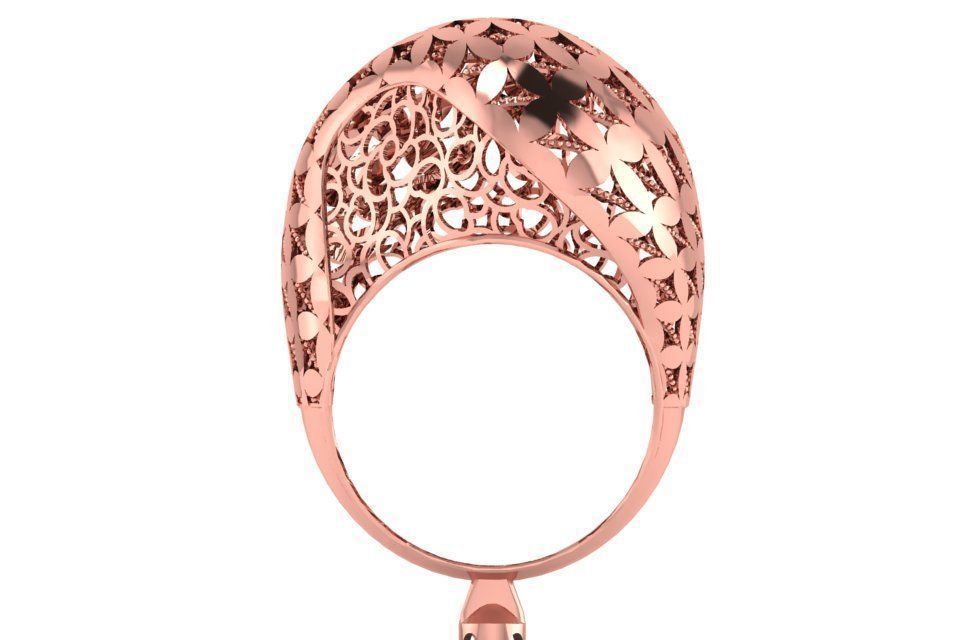 Vintage Filigree Ring STL OBJ FBX Renders Details 3D print model_3