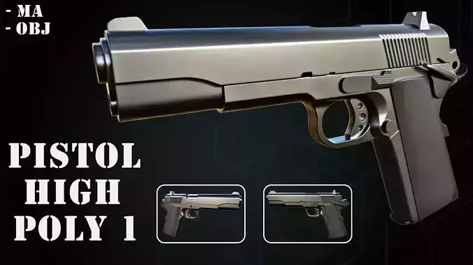 Pistol High Poly 1