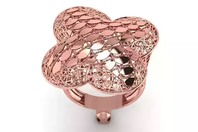 Vintage Filigree Ring STL OBJ FBX Renders Details