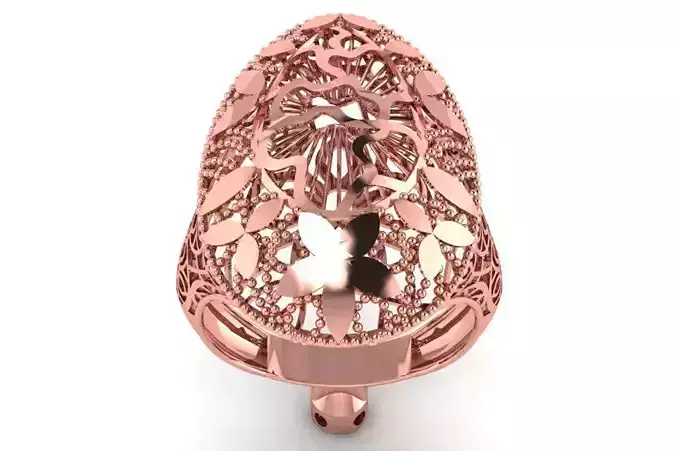 Vintage Filigree Ring STL OBJ FBX Renders Details