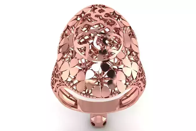 Vintage Filigree Ring STL OBJ FBX Renders Details