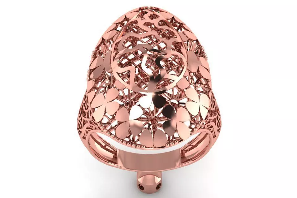 Vintage Filigree Ring STL OBJ FBX Renders Details 3D print model_0