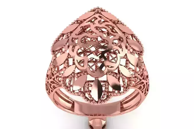 Vintage Filigree Ring STL OBJ FBX Renders Details
