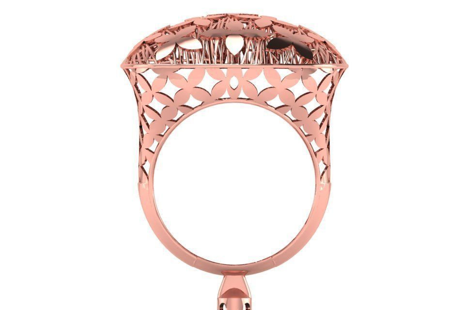 Vintage Filigree Ring STL OBJ FBX Renders Details 3D print model_1