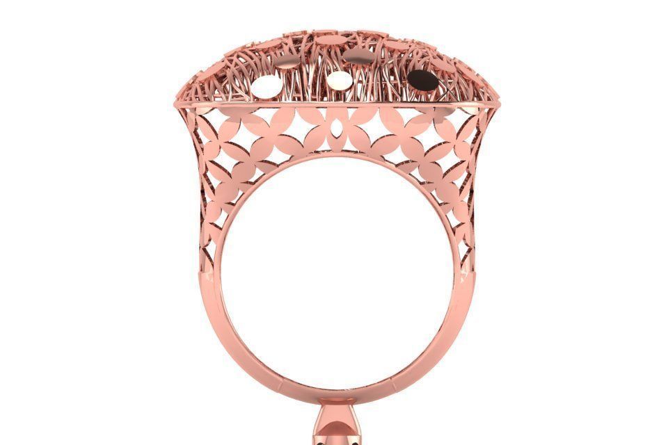 Vintage Filigree Ring STL OBJ FBX Renders Details 3D print model_3