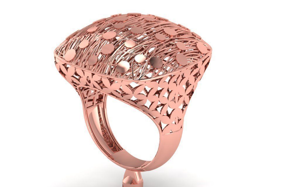 Vintage Filigree Ring STL OBJ FBX Renders Details 3D print model_2