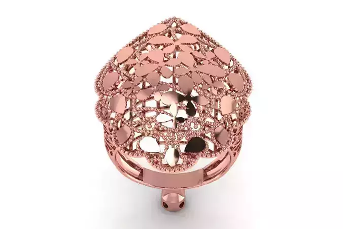 Vintage Filigree Ring STL OBJ FBX Renders Details