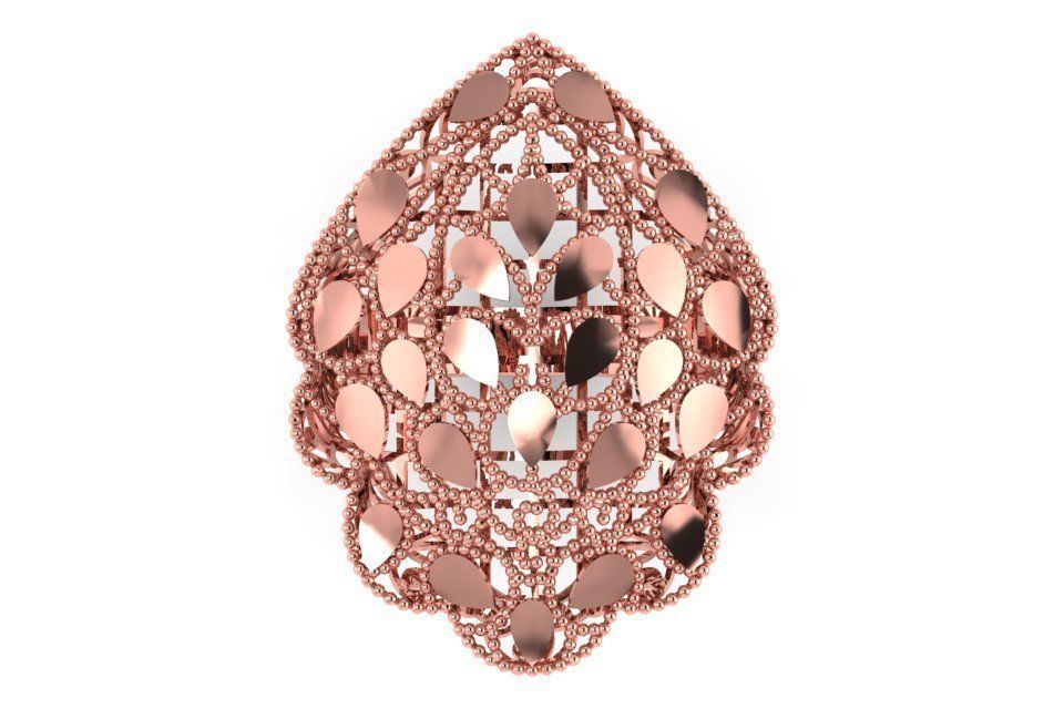 Vintage Filigree Ring STL OBJ FBX Renders Details 3D print model_1