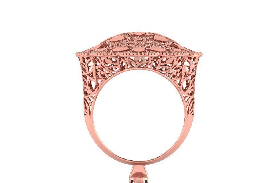Vintage Filigree Ring STL OBJ FBX Renders Details 3D print model_3