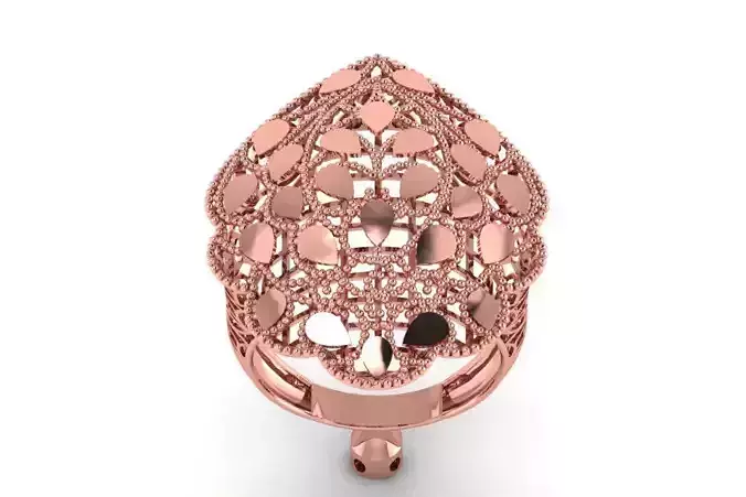 Vintage Filigree Ring STL OBJ FBX Renders Details