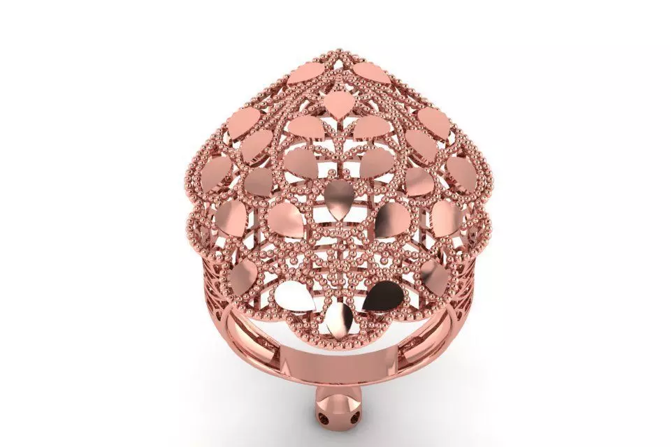 Vintage Filigree Ring STL OBJ FBX Renders Details 3D print model_0